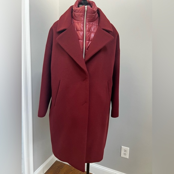 New Herno Giaccone Donna Coat 100% Wool Italy Made XL Convertible - Picture 1 of 11